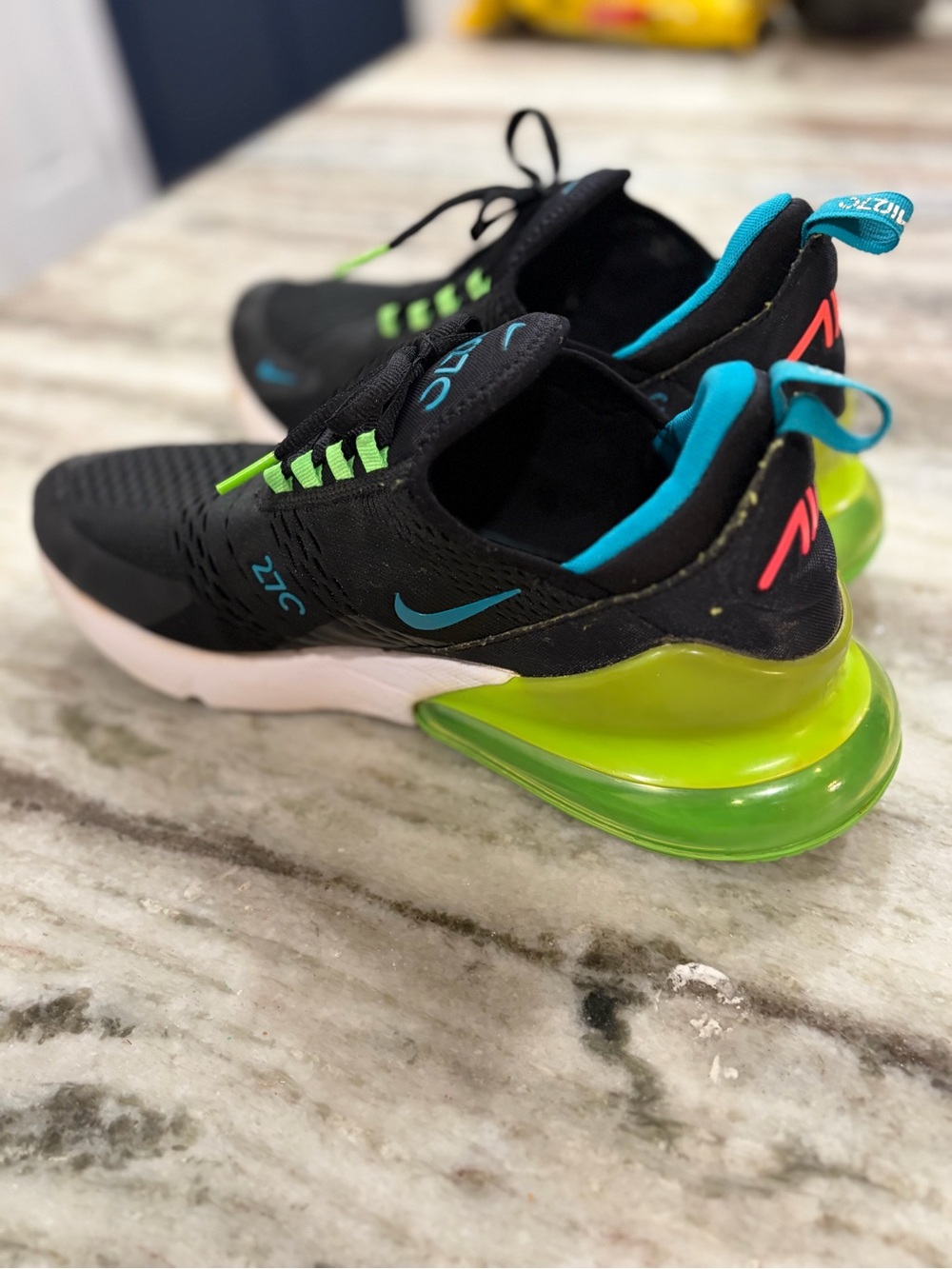 Nike Men’s Air 270 Sneakers in Black, Teal & Volt - Size 13